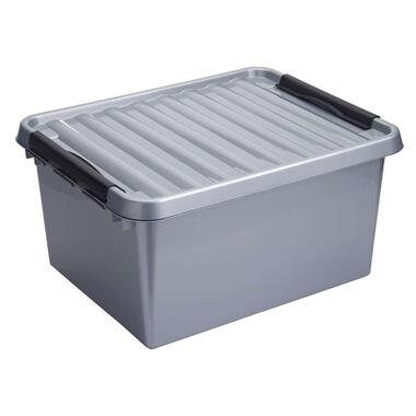 Stapelbare Q-line opbergbox 36 liter - grijs/zwart - 26x40x50 cm product