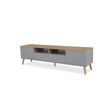 Tenzo tv-meubel Dot - grijs/eiken - 54x192x43 cm - Leen Bakker