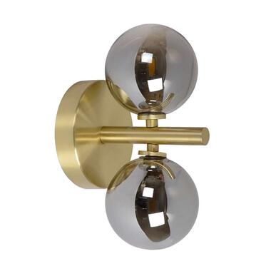 Lucide wandlamp Tycho - mat goud - 12x12x22 cm - Leen Bakker