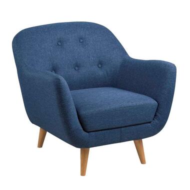 Fauteuil Lucera - stof Sawana - donkerblauw - Leen Bakker