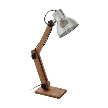 EGLO tafellamp Frizington - hout/zink - Leen Bakker