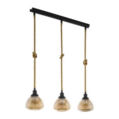 EGLO hanglamp 3-lichts Rampside - zwart/amber - Leen Bakker