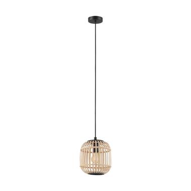 EGLO hanglamp Bordesly ?21 cm - zwart/hout - Leen Bakker