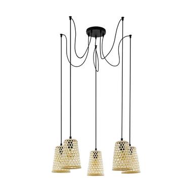 EGLO hanglamp 5-lichts Claverdon - zwart/hout product