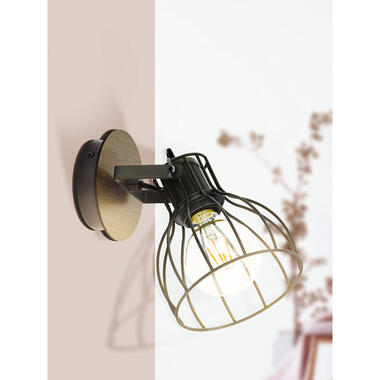 EGLO wandlamp Sambatello - zilver/bruin - Leen Bakker