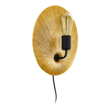 Eglo wandlamp Gascueria - zwart/goudkleur - 29x33 cm - Leen Bakker