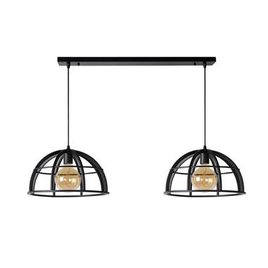 Lucide hanglamp Dikra 2 lamp - zwart - Ø40 cm - Leen Bakker