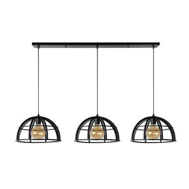 Lucide hanglamp Dikra 3 lamp - zwart - Ø40 cm - Leen Bakker