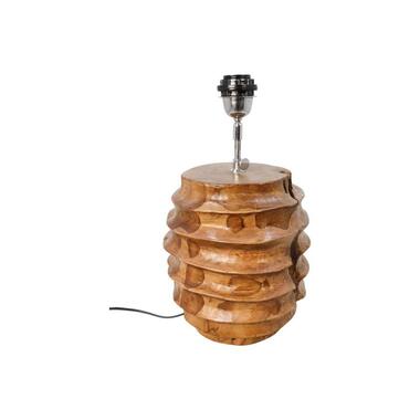 HSM Collection tafellamp Carve - bruin - Ø20-23x40 cm - Leen Bakker