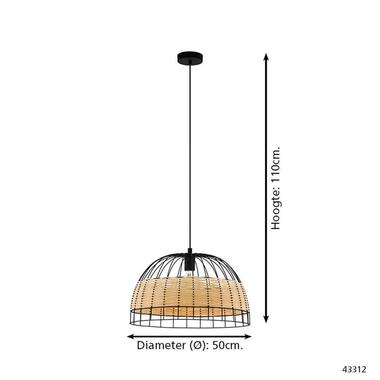 EGLO hanglamp Anwick - zwart - Ø50 cm - Leen Bakker