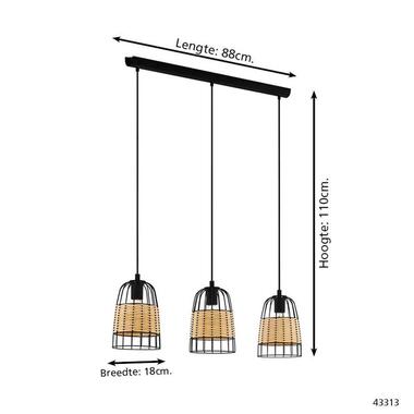 EGLO hanglamp Anwick 3-lichts - zwart - Ø37 cm - Leen Bakker
