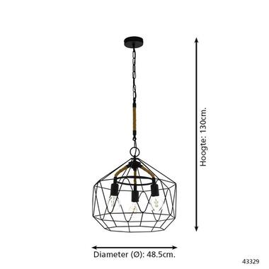 EGLO hanglamp Cottingham - zwart - Ø48,5 cm - Leen Bakker