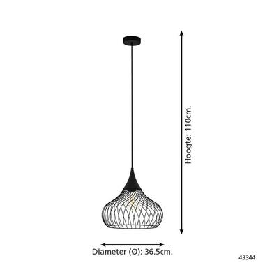 EGLO hanglamp Staverton - zwart - Leen Bakker