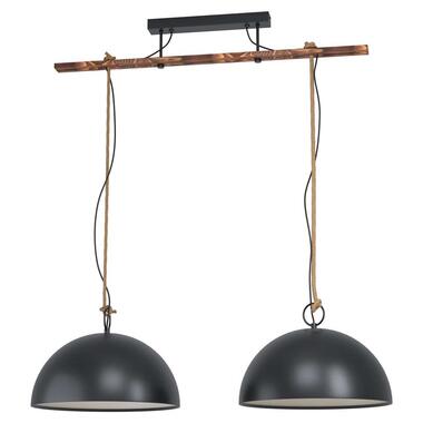 EGLO hanglamp Hodsoll 2-lichts - zwart/bruin product