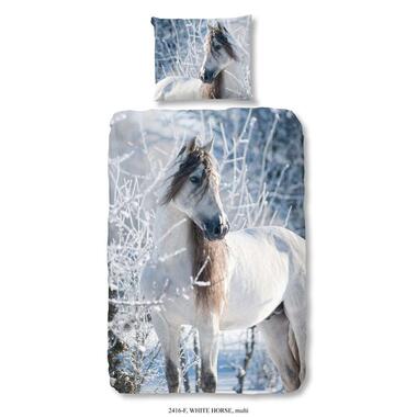 Good Morning kinderdekbedovertrek Flanel White Horse - multikleur - 140x200 cm product