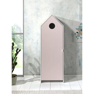Vipack kledingkast Casimi 1 deurs - roze - 171,5x57,6x37 cm - Leen Bakker