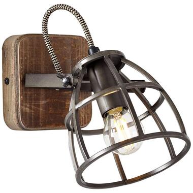 Brilliant wandlamp Matrix - zwart - E14 - Leen Bakker