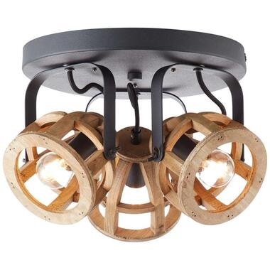 Brilliant wandlamp Matrix - hout - E27 - Leen Bakker