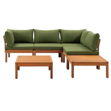 Le Sud modulaire loungeset Orleans V1 - groen - 6-delig - Leen Bakker