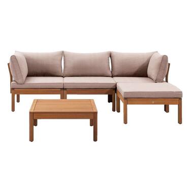 Le Sud modulaire loungeset Orleans V1 - taupe - 5-delig - Leen Bakker