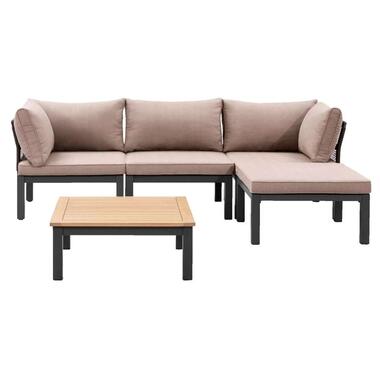 Le Sud modulaire loungeset Ardeche V1 - taupe - 5-delig - Leen Bakker