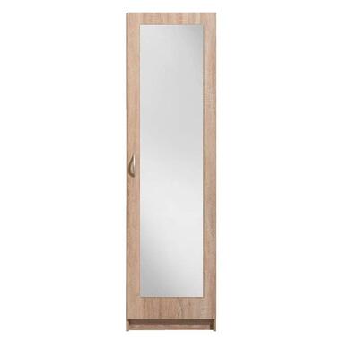Kledingkast Varia 1-deurs inclusief spiegel - licht eiken - 175x49x50 cm product