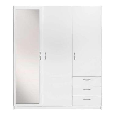 Kledingkast Varia 3-deurs met spiegel - wit - 175x146x50 cm product
