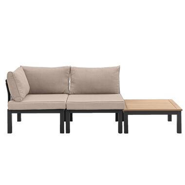 Le Sud modulaire loungeset Ardeche - taupe - Incl. kussens - 3-delig - Leen Bakker