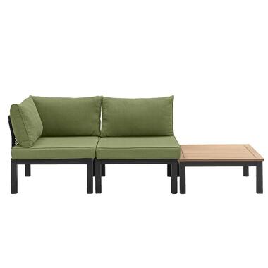 Le Sud modulaire loungeset Ardeche - donkergroen - Incl. kussens - 3-delig product