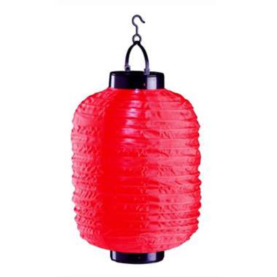 Lampion - solar - rood - tuinverlichting - 20 x 35 cm