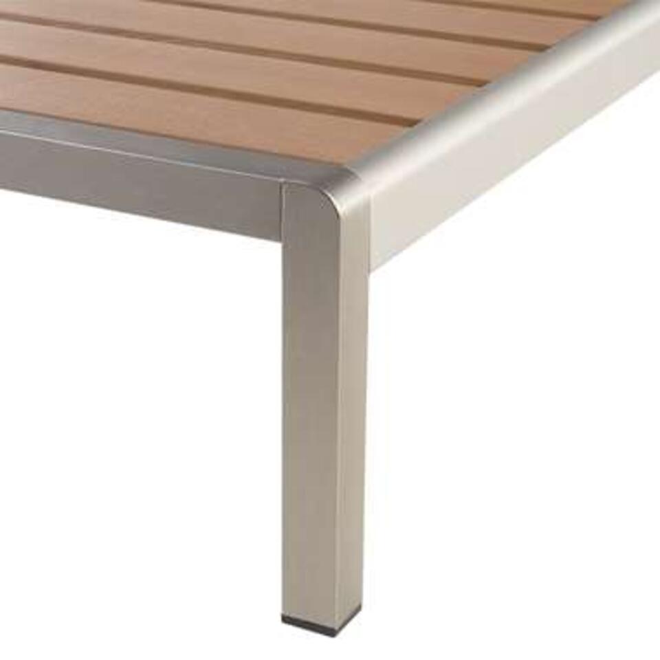 Beliani Tuinligstoel NARDO - Lichte houtkleur aluminium, kunsthout