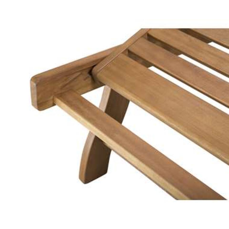 Beliani Tuinligstoel JAVA - Lichte houtkleur acaciahout