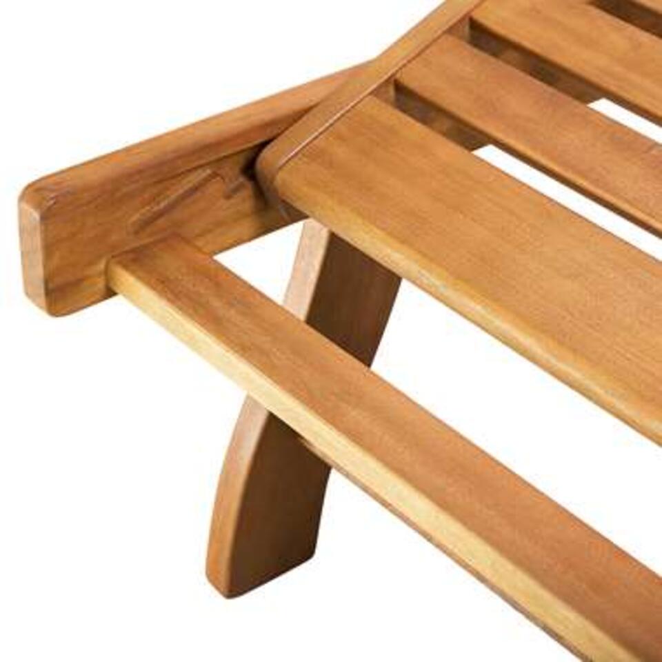 Beliani Tuinligstoel JAVA - lichte houtkleur acaciahout
