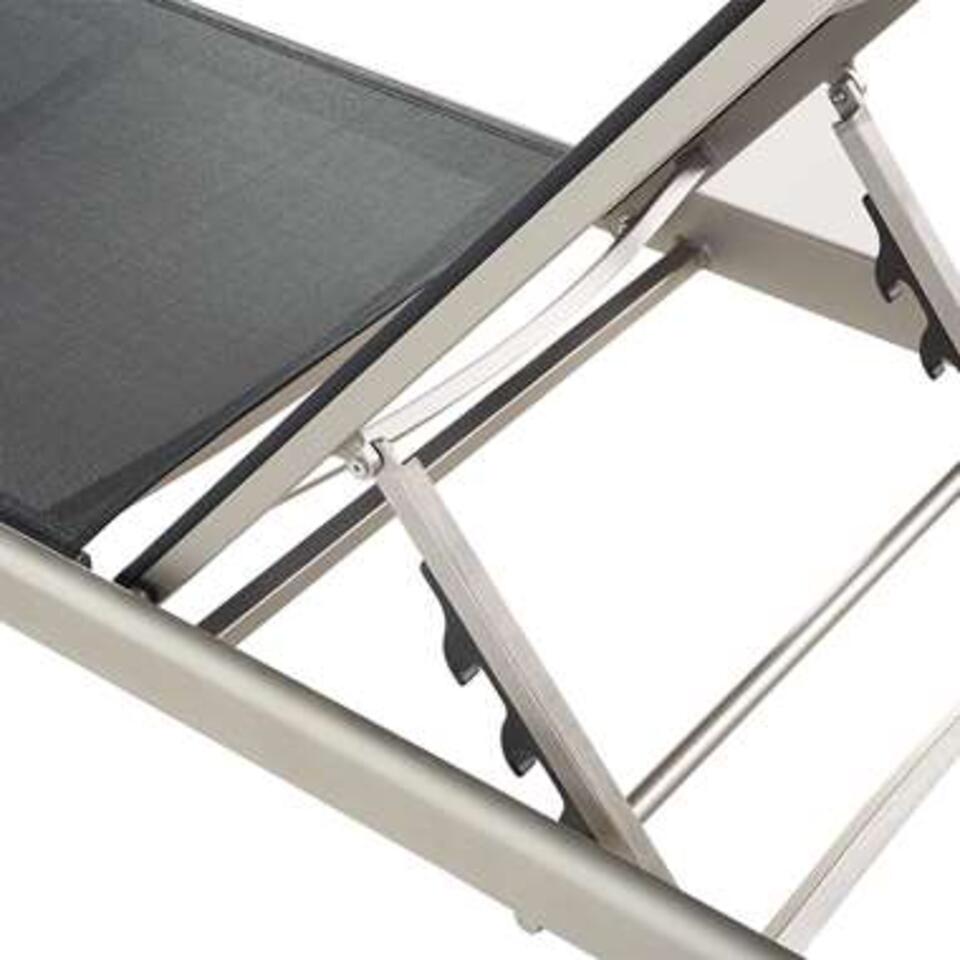 Beliani tuinligstoel FOSSATO - zwart aluminium, textiel