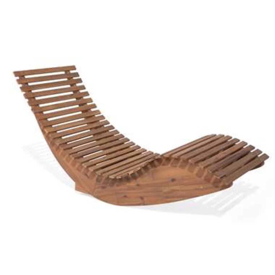 Beliani Tuinligstoel BRESCIA - lichte houtkleur acaciahout