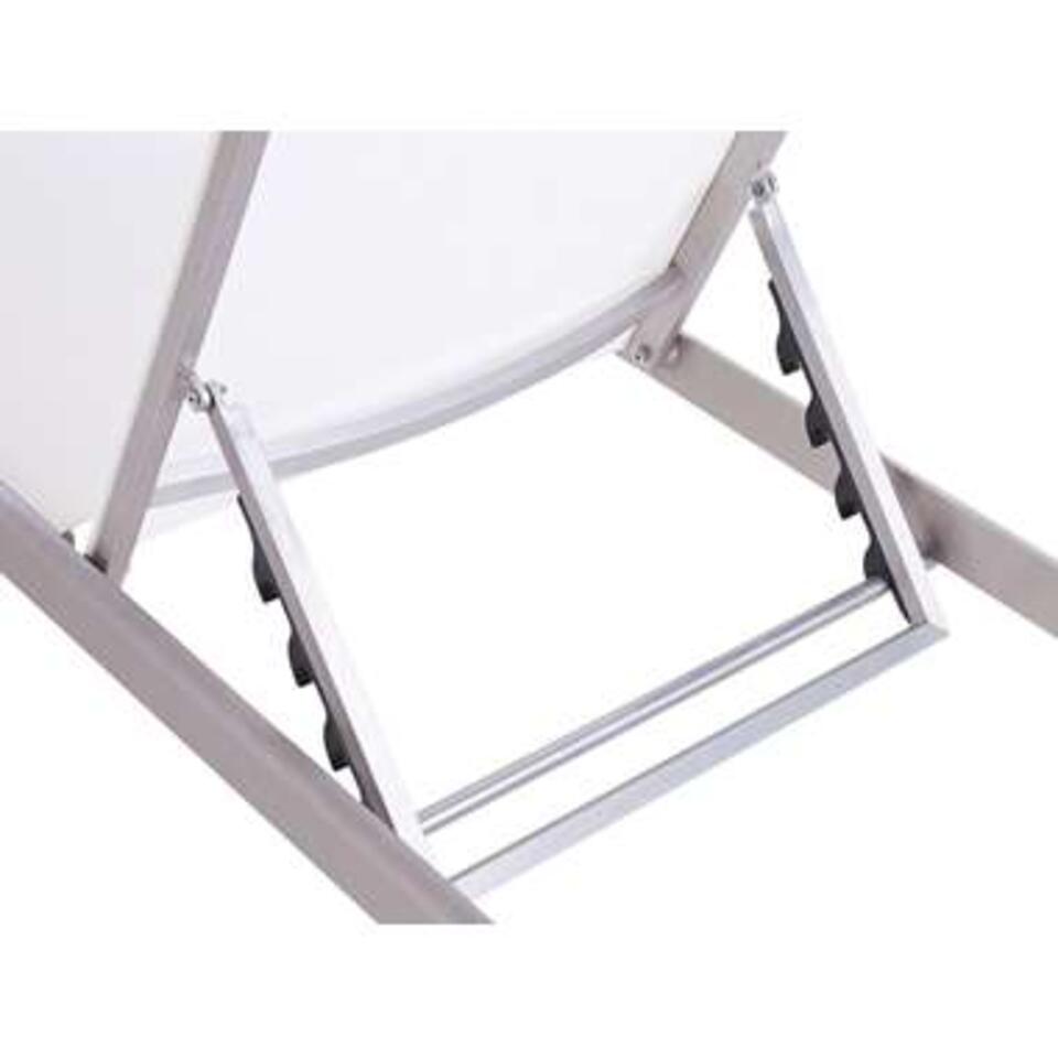 Beliani Tuinligstoel FOSSATO - Wit aluminium, textiel