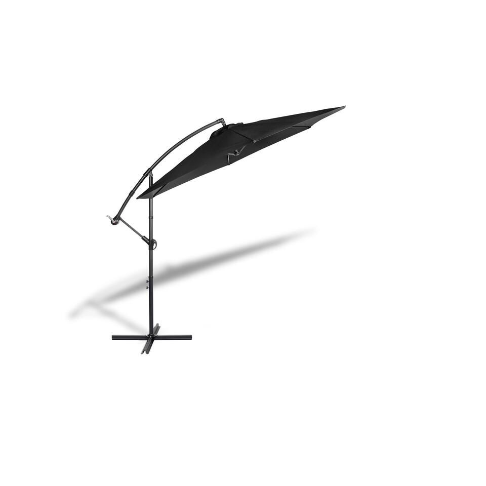 spier schetsen Ongrijpbaar 909 Outdoor Hangende parasol met stalenframe in zwart | Leen Bakker