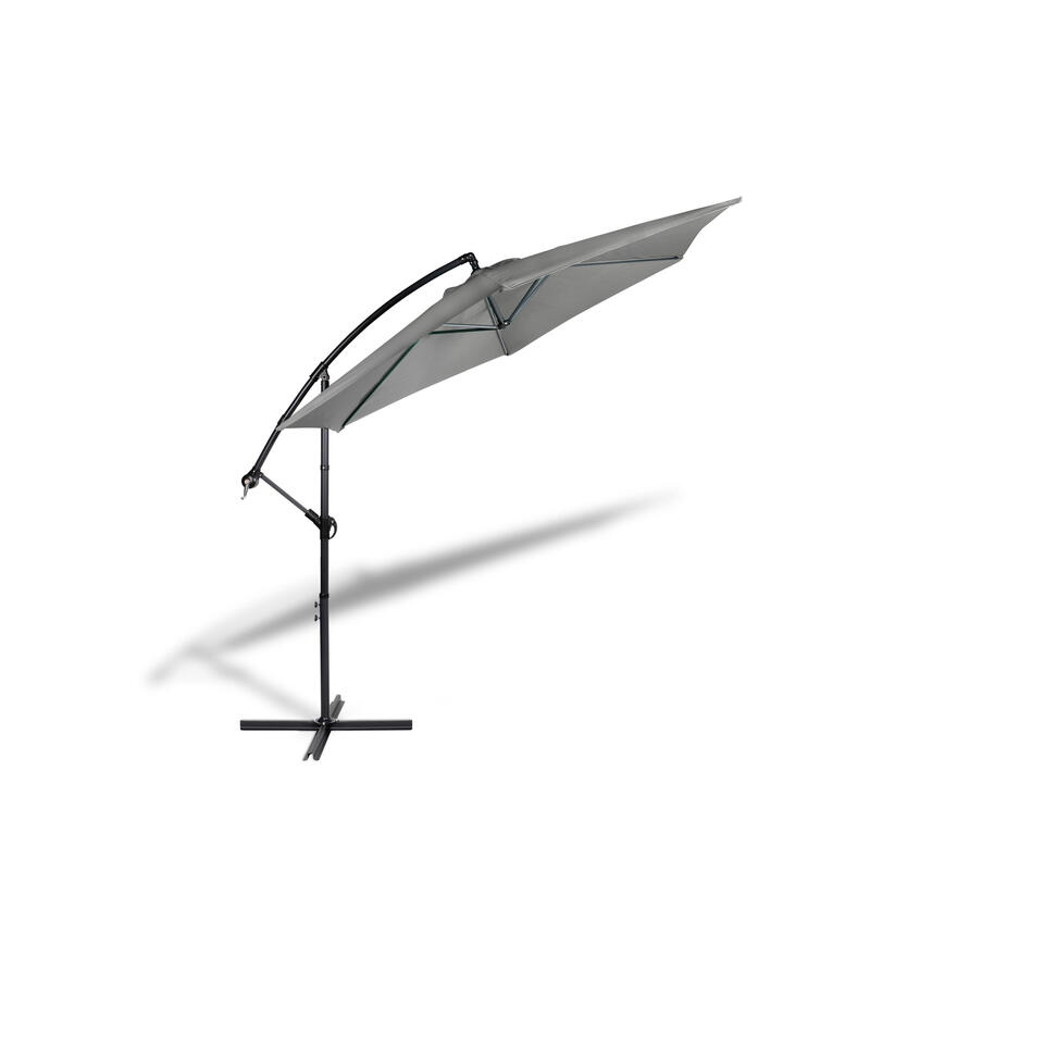 Nadeel troon Naar 909 Outdoor Hangende parasol met stalenframe in grijs | Leen Bakker