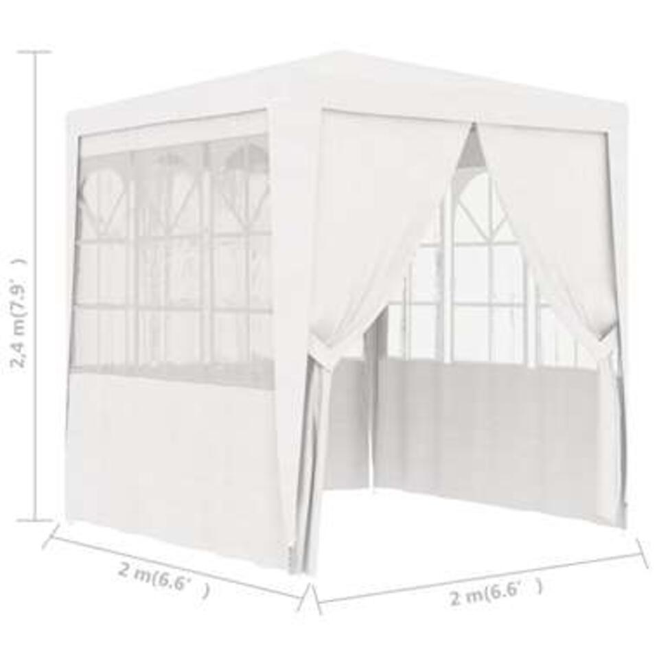 VIDAXL met zijwanden professioneel 90 g/m² 2x2 m wit | Leen Bakker