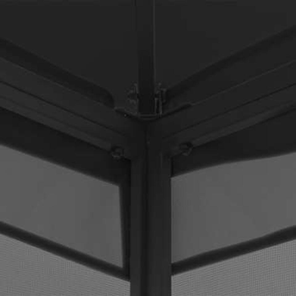 VIDAXL Prieel met gordijnen 300x400x265 cm antraciet