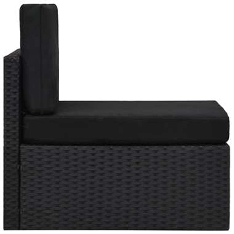 VIDAXL 4-delige Loungeset poly rattan zwart