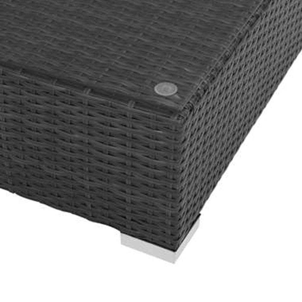 VIDAXL 6-delige Loungeset met kussens poly rattan zwart