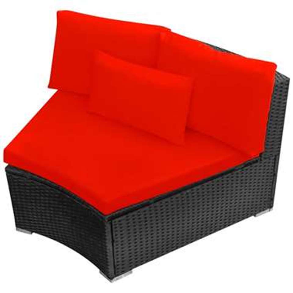 VIDAXL 13-delige Loungeset met kussens poly rattan rood