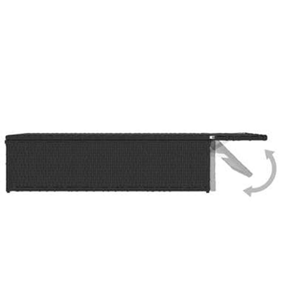 VIDAXL 2-delige Loungeset met kussens poly rattan zwart