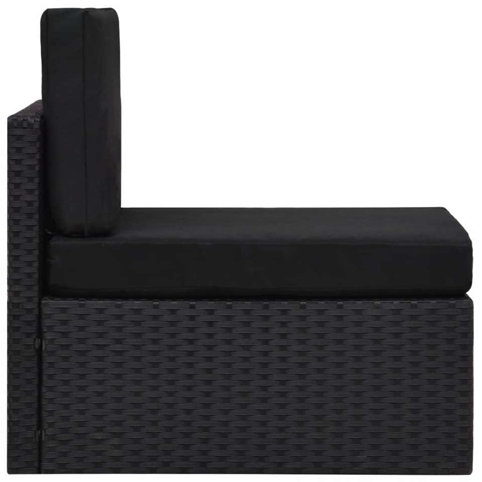 VIDAXL 7-delige Loungeset poly rattan zwart