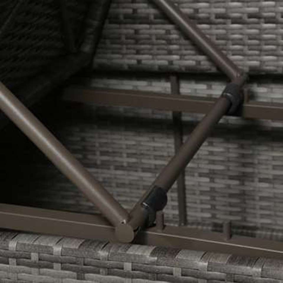 VIDAXL 4-delige Loungeset met kussens poly rattan grijs