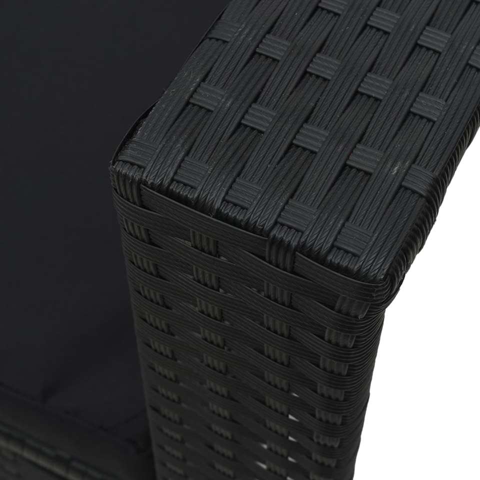 VIDAXL 6-delige Loungeset met kussens poly rattan zwart