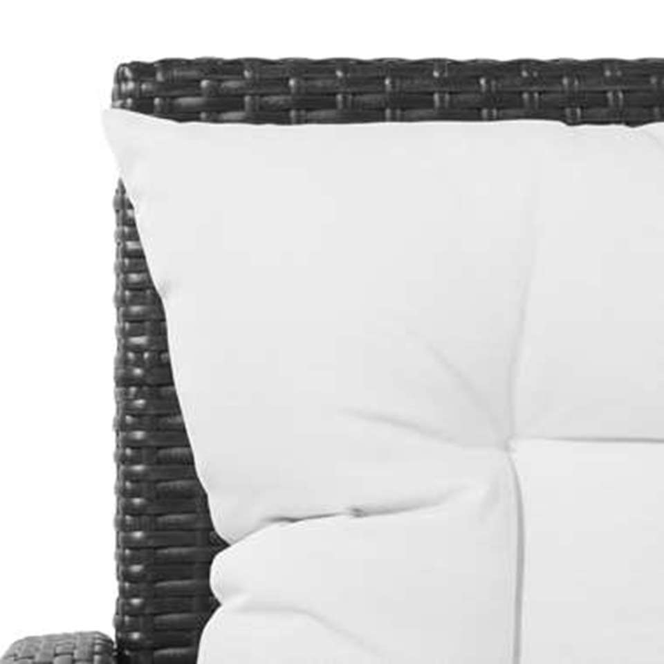 VIDAXL 5-delige Loungeset met kussens poly rattan zwart