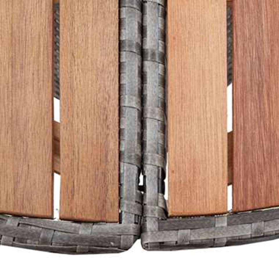 VIDAXL 5-delige Tuinset poly rattan acaciahout grijs