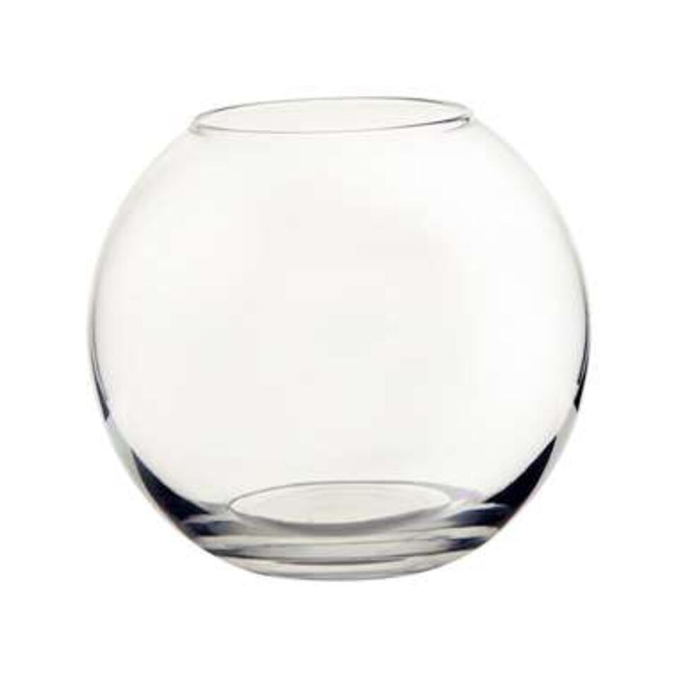 dood Vrouw Hoorzitting Bellatio design Vaas - bolvormig - glas - transparant - 25 x 20 cm | Leen  Bakker